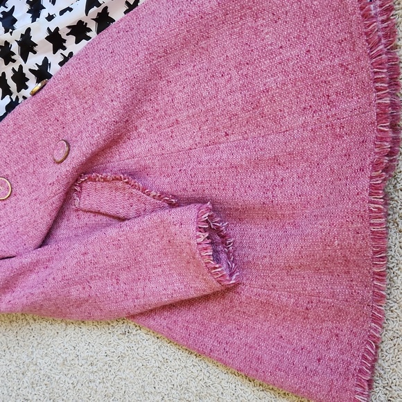 Cabi pink tweed Pea Coat size 6 - Picture 6 of 7
